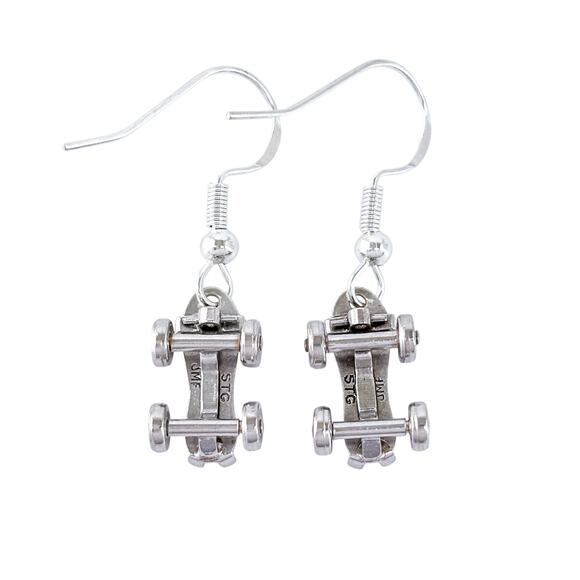 Estate JMF Sterling Silver 925 Roller Skate Dangle Earrings - Picture 7 of 10